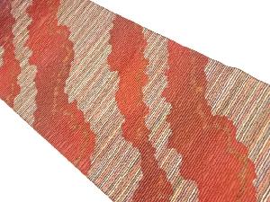 リサイクル 道長取に横縞模様織出し袋帯